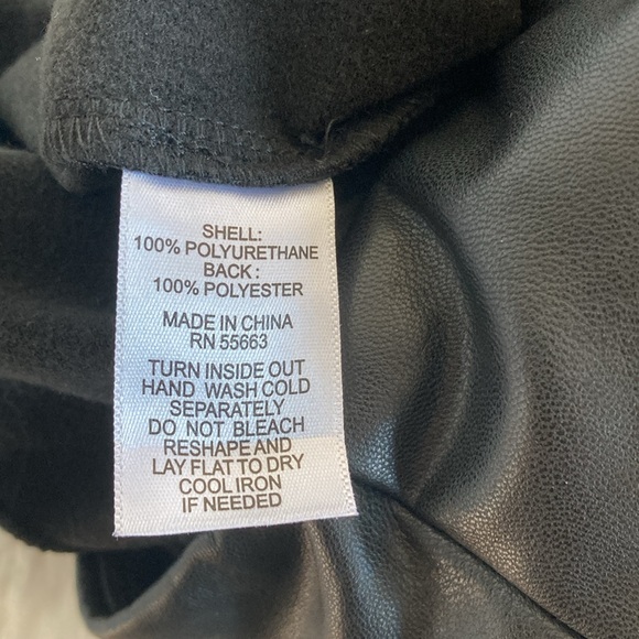 Joie Black Stretchy Leather-Look Ankle Length Pull-On Pants Size M - Picture 6 of 6